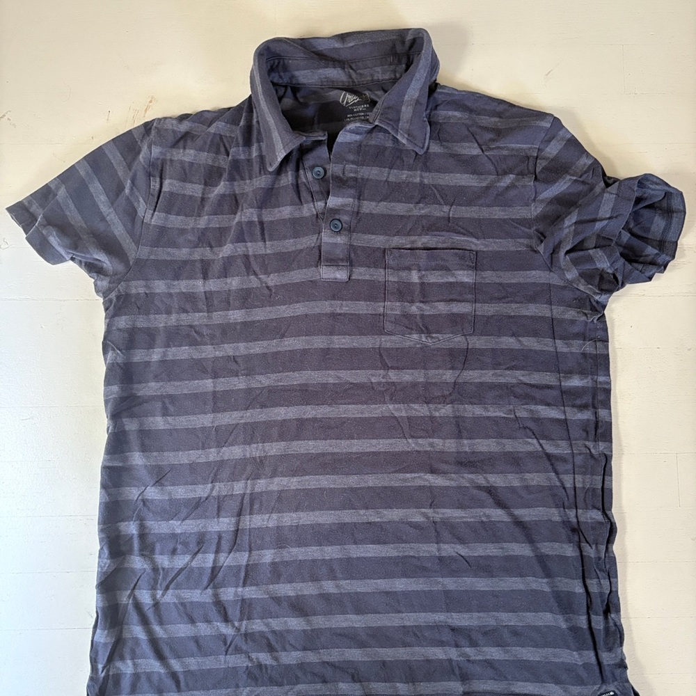 Grayers Navy and Gray Striped Polo Shirt